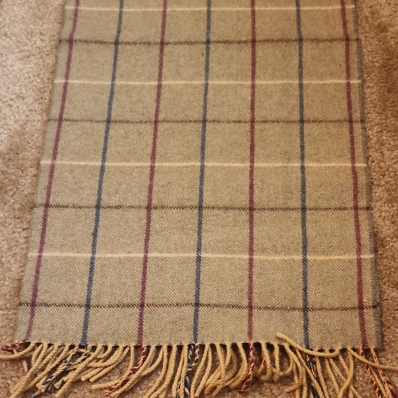 Burberry Tan and Red Plaid Scarf - Picture 7 of 16